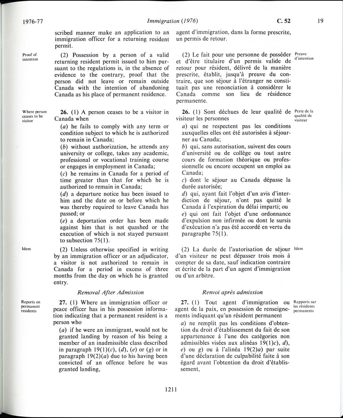 Page 1211 Immigration Act, 1976