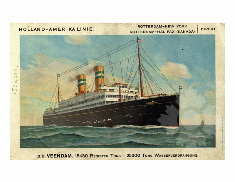 Colored photo of ship Veendam (SS) (1923-1953)