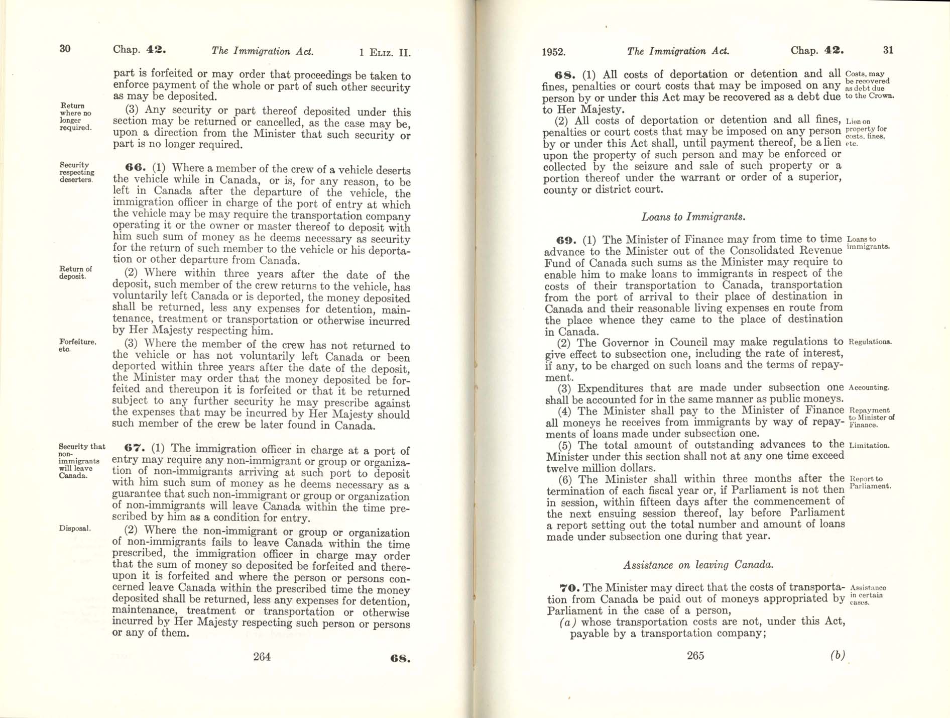 CHAP 42 Page 264, 265 Immigration Act, 1952