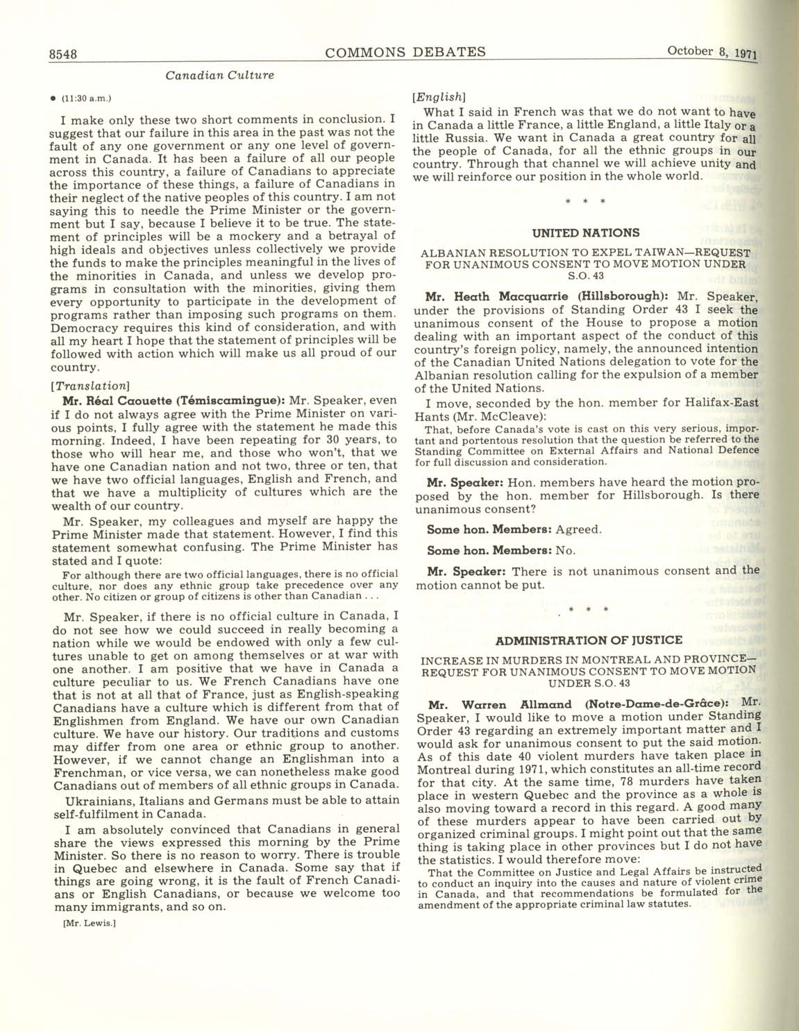 Page 8548 Canadian Multiculturalism Policy, 1971