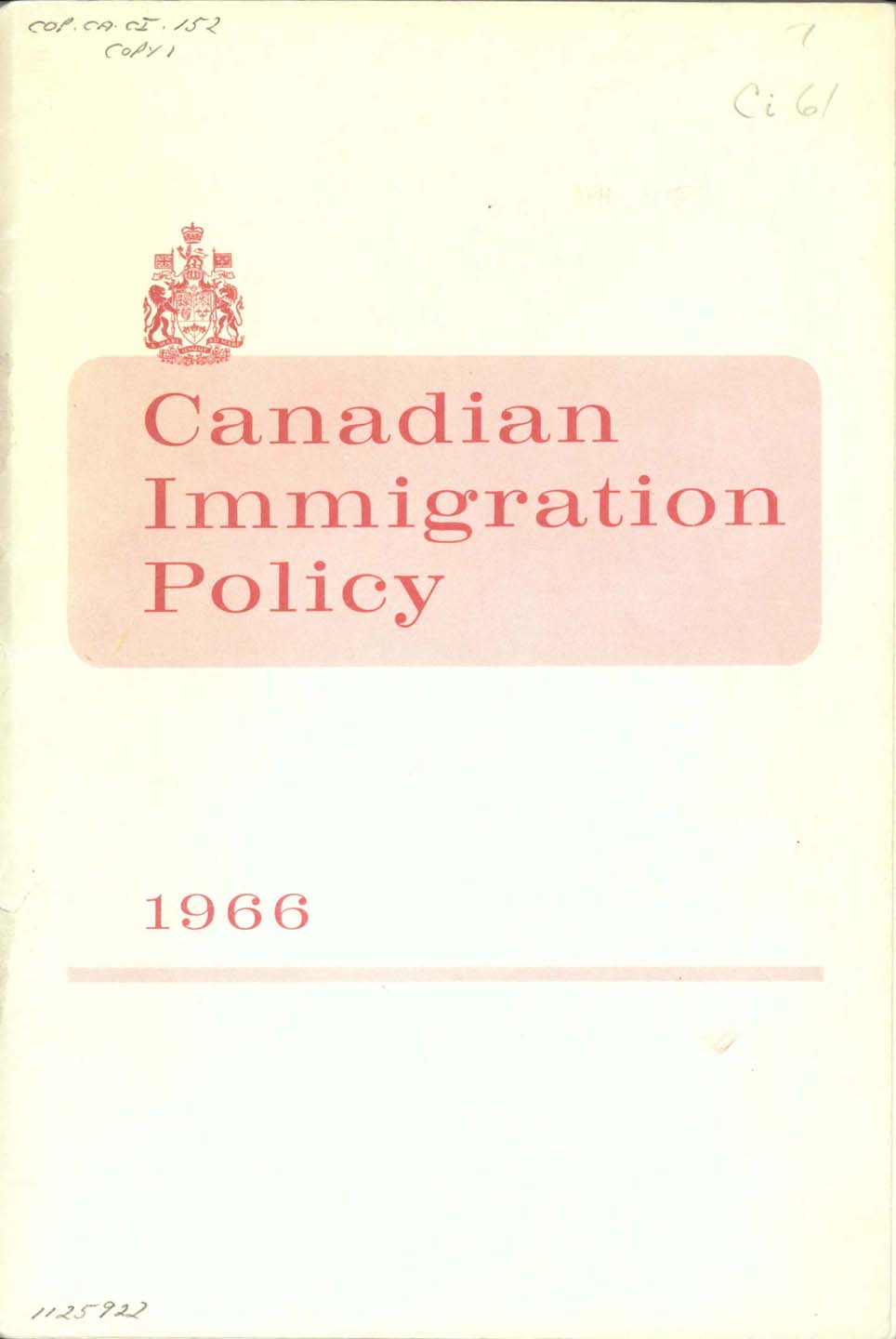 White Paper on Immigration, 1966