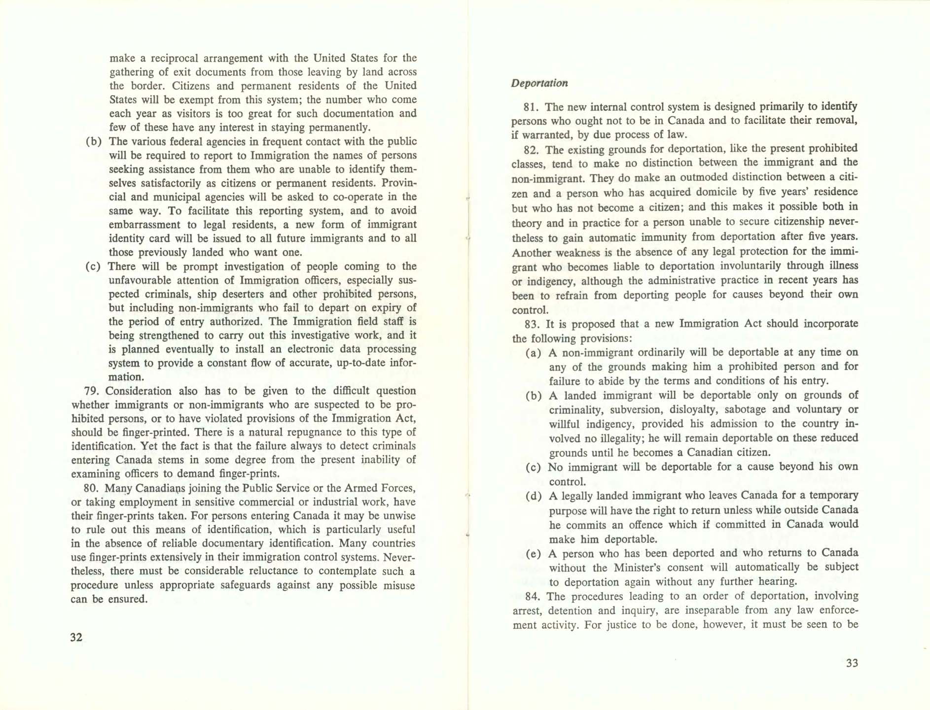 Page 32, 33 White Paper on Immigration, 1966