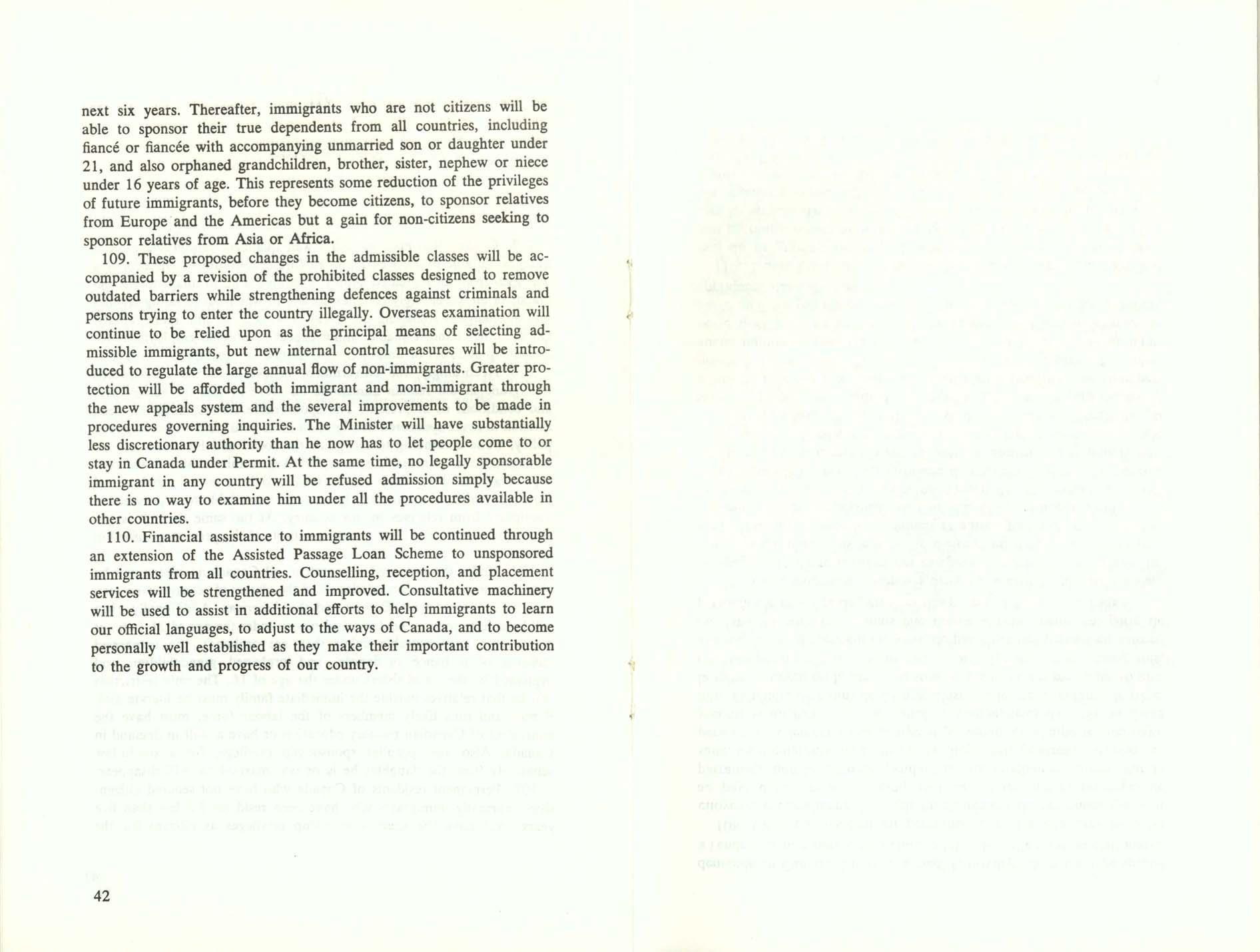 Page 42 White Paper on Immigration, 1966