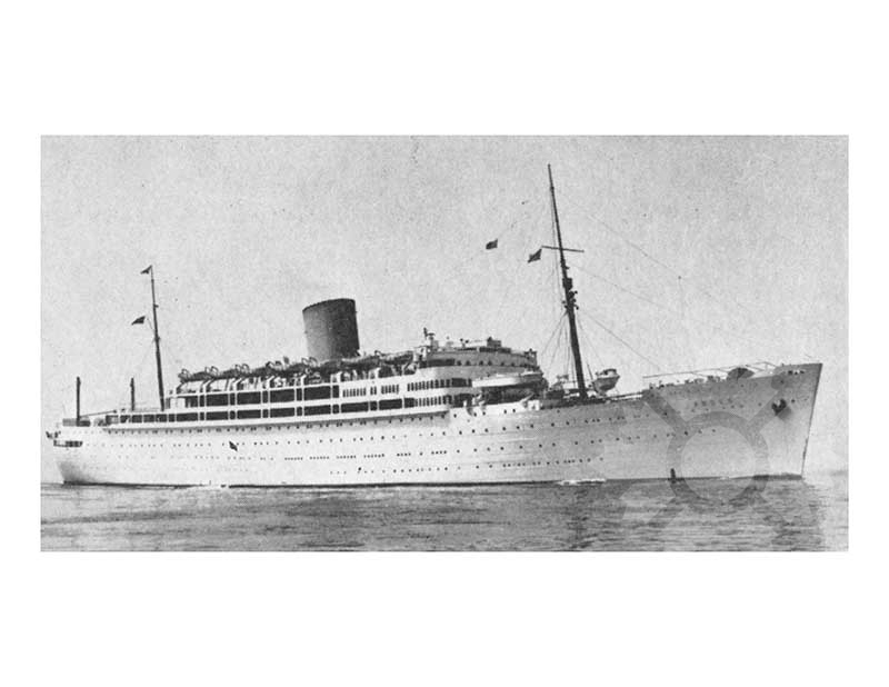 Photo en noir et blanc du navire Andes II (RMS)