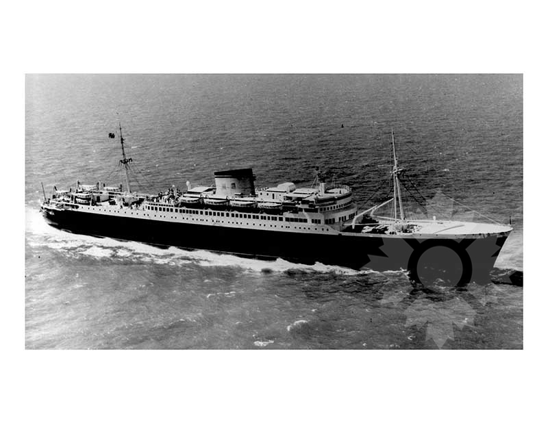 Black and white photo of the ship Arosa sky (MS)