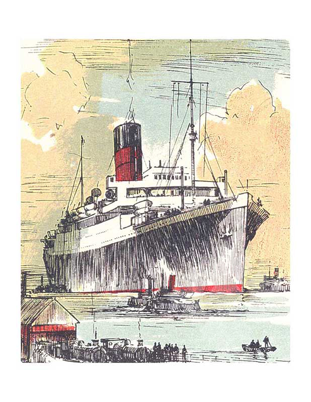 Colored photo of ship Ascania II (RMS)