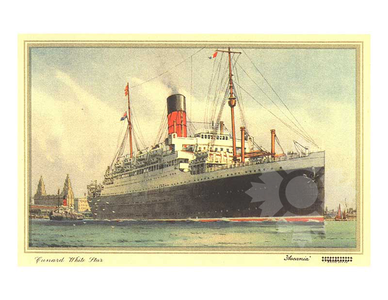Colored photo of the ship Ascania II (RMS)