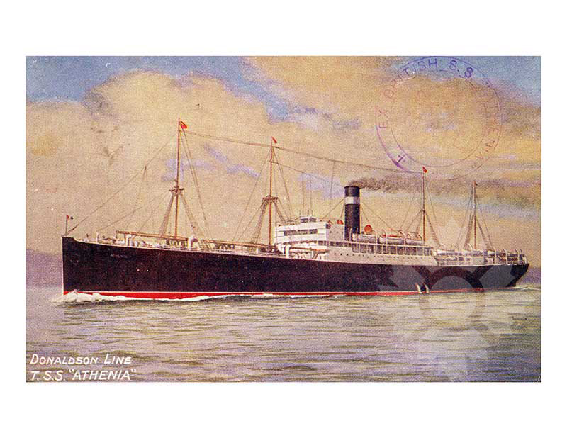 Colored photo of the ship Athenia I (TSS)