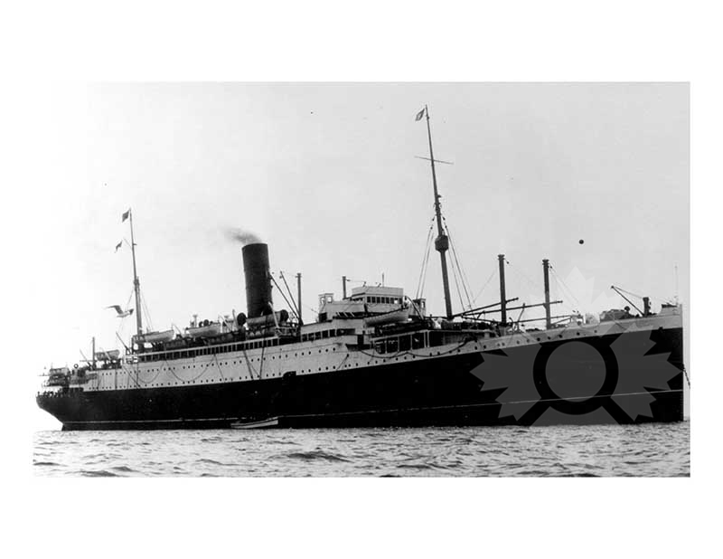 Black and white photo of the ship Ausonia I (SS)