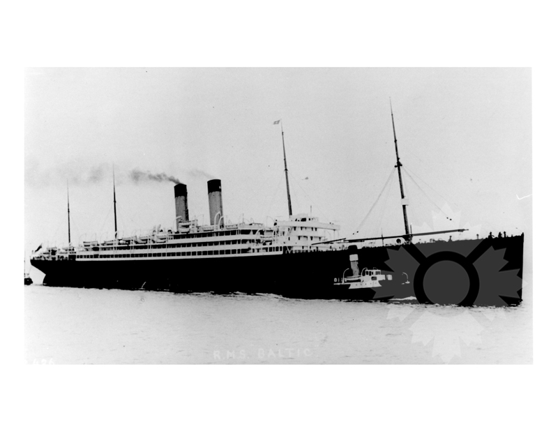 Black and white photo of the ship Baltic (RMS)