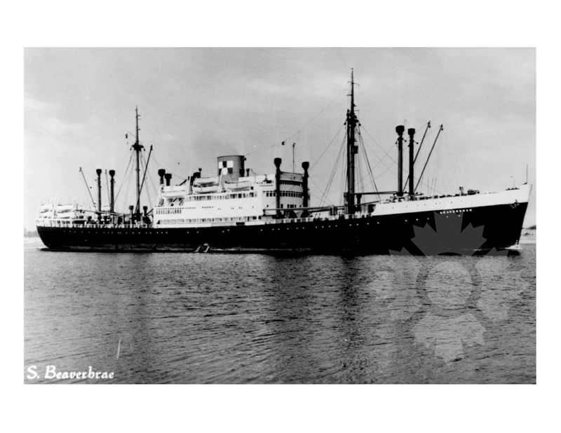 Black and white photo of the ship beaverbrae (SS)