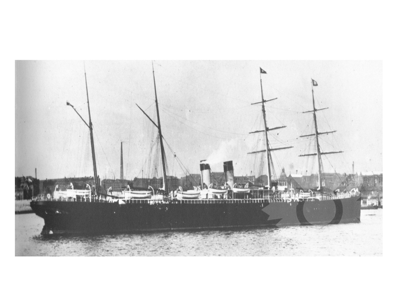 Black and white photo of the ship Germanic (S.S) (1874-1905) 