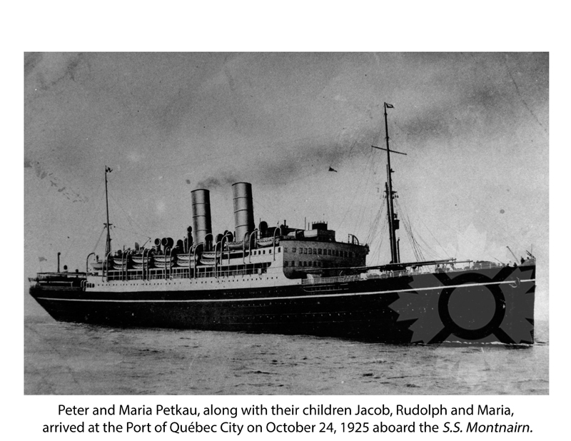 Black and white photo of the ship Petkau
