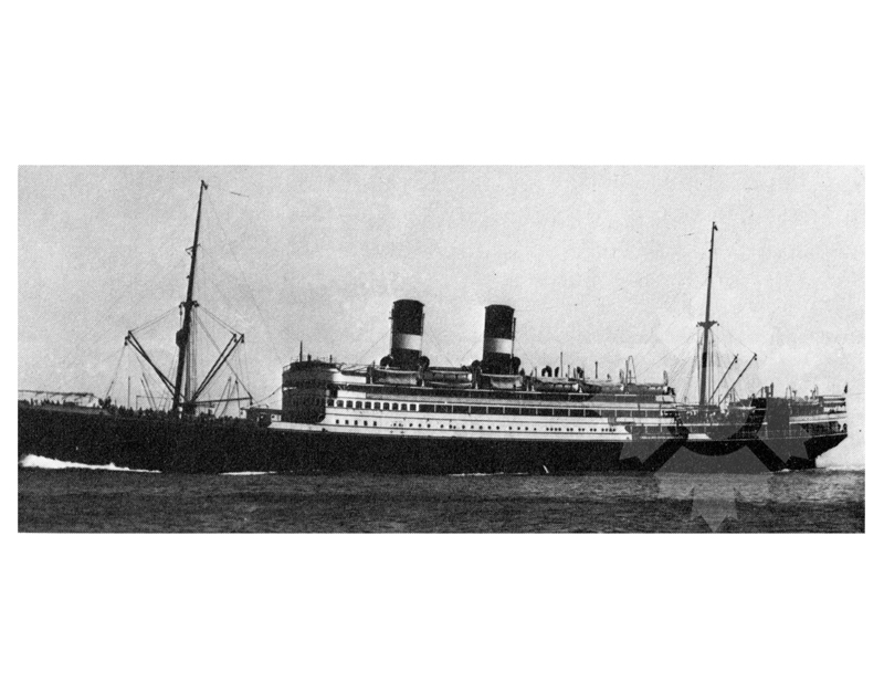 Black and white photo of the ship Unidentified Ship