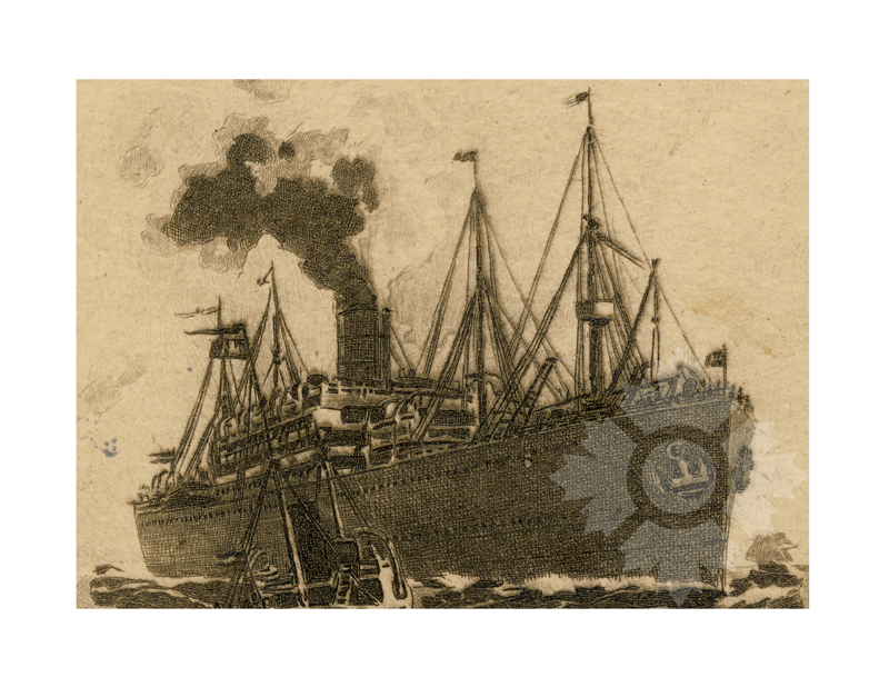 Black and white photo of the ship Unknown Sketch