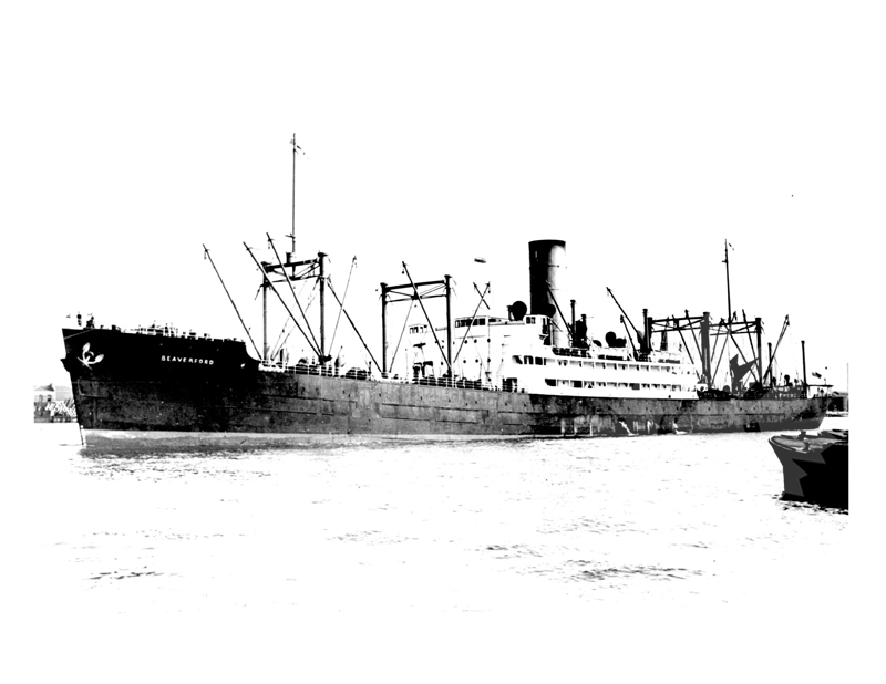 Black and white photo of the ship Beaverford (SS)