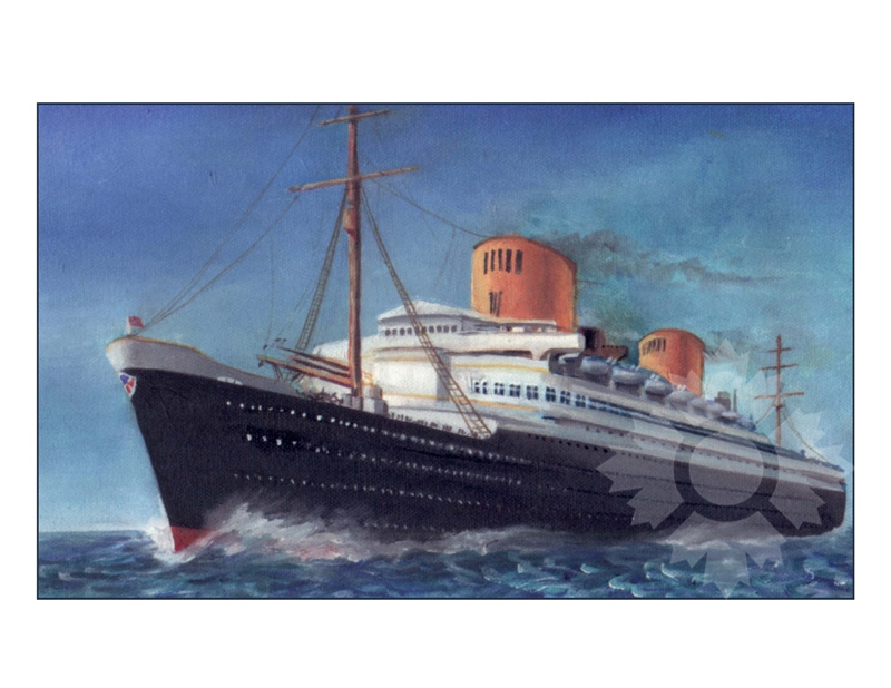 colored photo of the ship Bremen (TS)