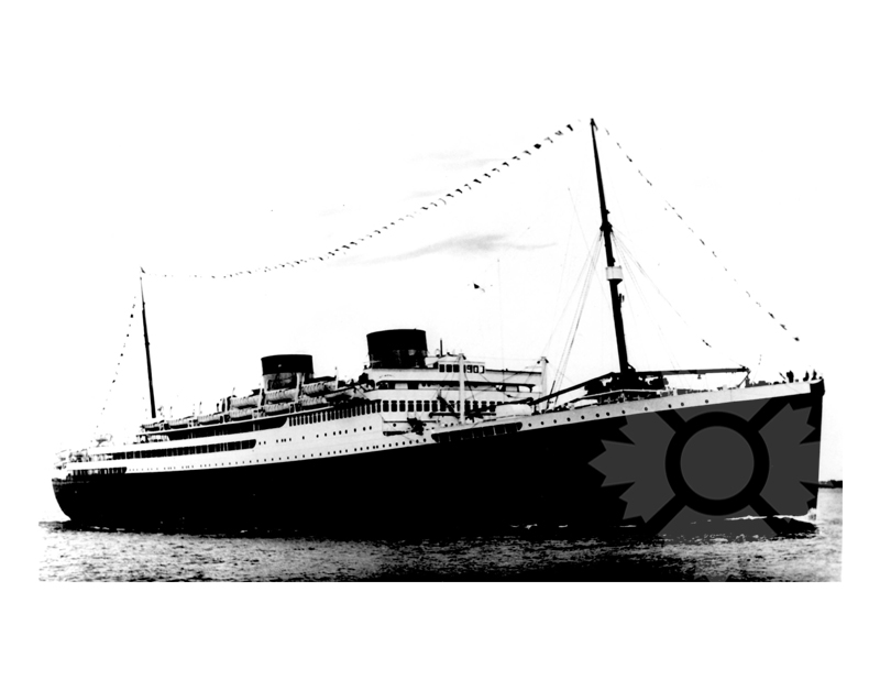 Black and white photo of the ship Britannic III (RMS)