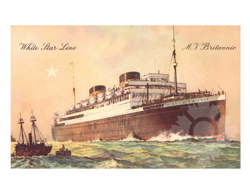 Colored photo of ship Britannic III (RMS)