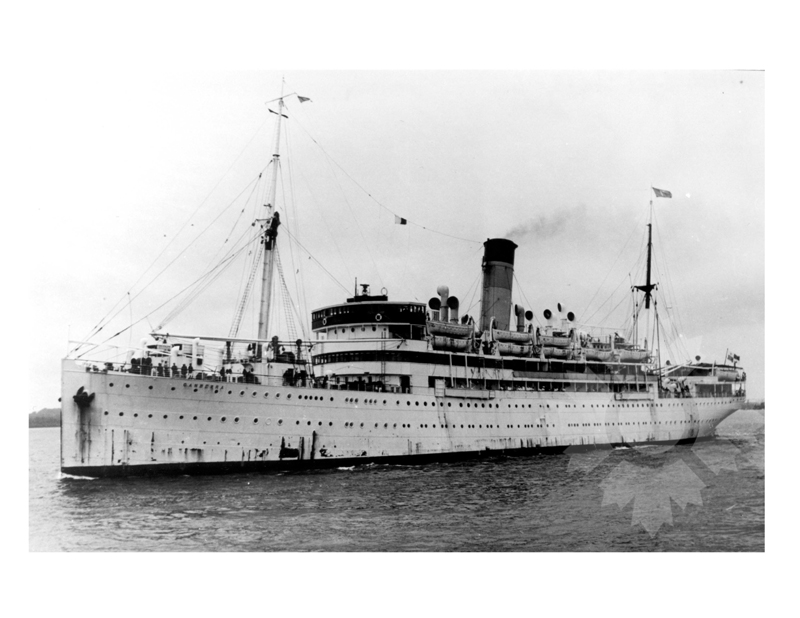 Black and white photo of the ship Canberra (SS)