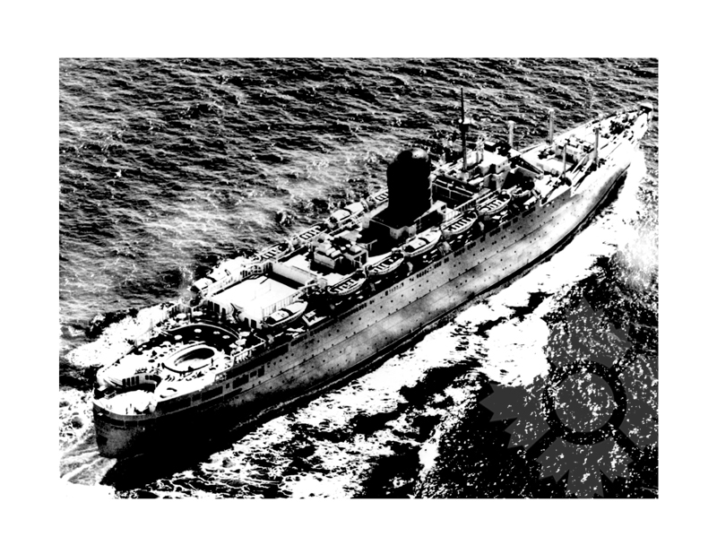 Black and white photo of the ship Carmania II (RMS)