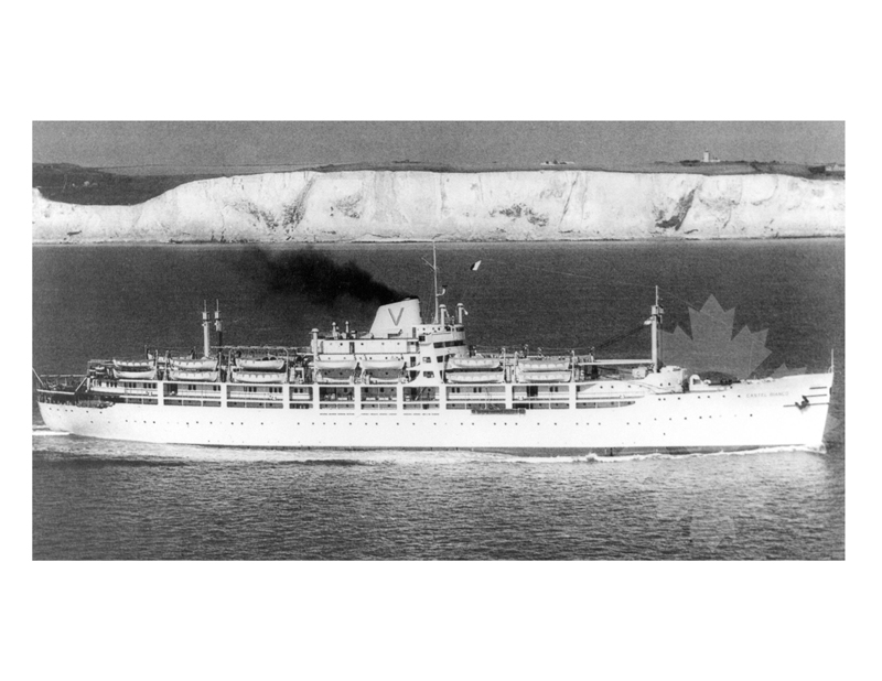 Black and white photo of the ship Castel Bianco (SS)