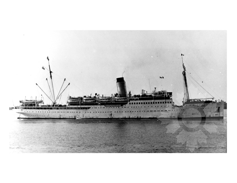 Black and white photo of the ship Columbia (SS) (1949-1959)