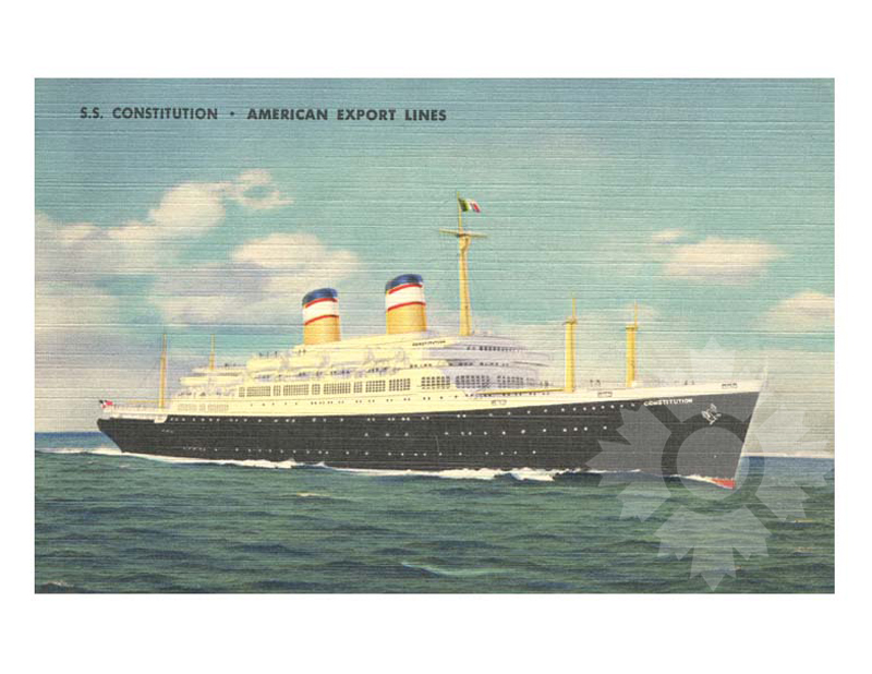 Colored photo of ship Constitution (SS) (1951-1974)