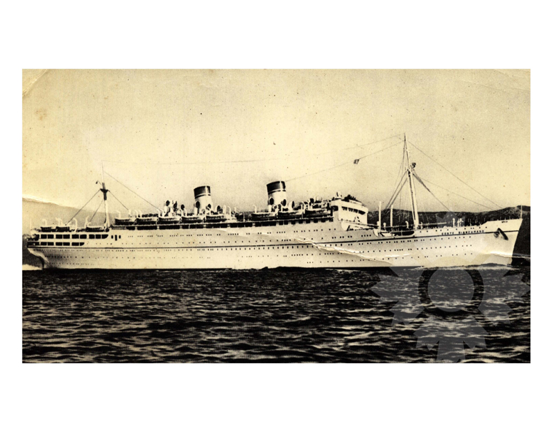 Black and White photo of ship Conte Biancamano (SS) (1925-1960)
