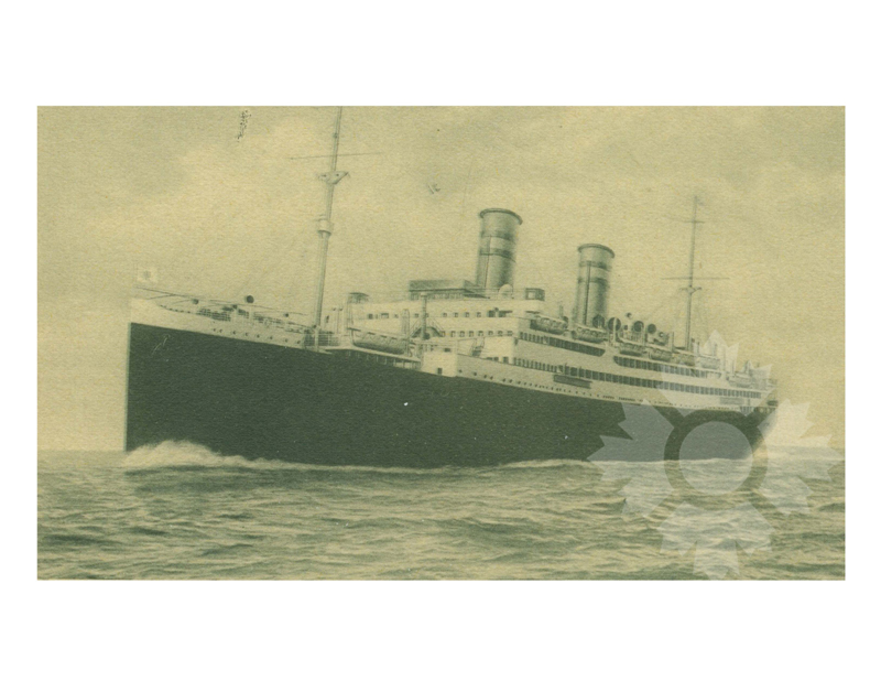Black and white photo of the ship Conte Biancamano (SS) (1925-1960)