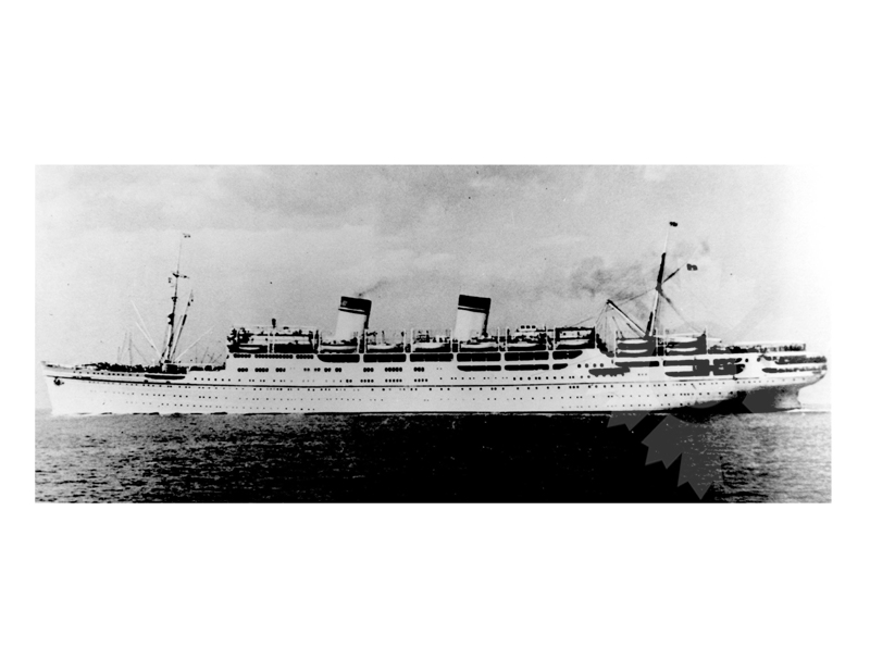 Black and white photo of the ship Conte Grande (SS) (1928-1962)
