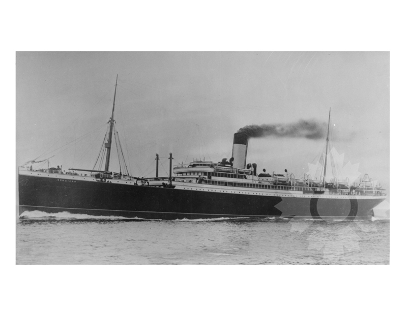 Black and white photo of the ship Corsican (SS) (1907-1922)