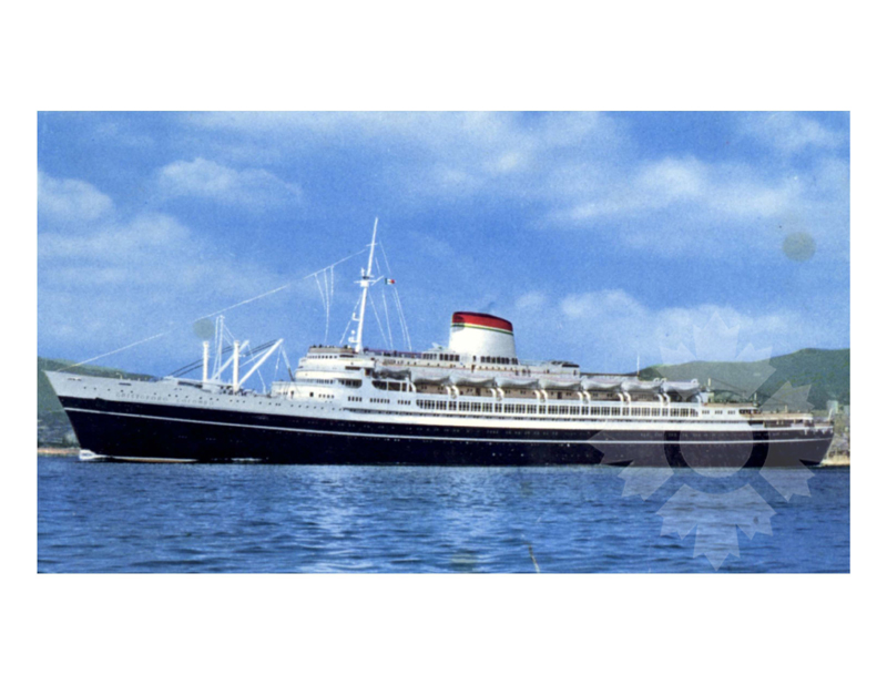 Colored photo of the ship Cristoforo Colombo (SS) (1952-1981)