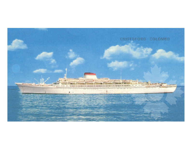 Colored photo of the ship Cristoforo Colombo (SS) (1952-1981)