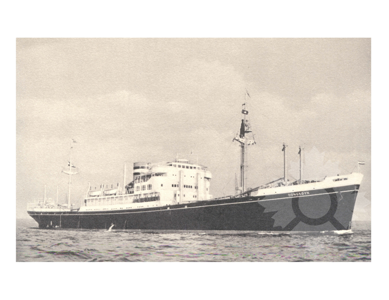 Black and white photo of the ship Dongedyk (MV) (1952-1966)