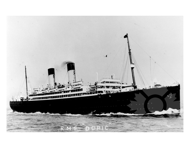 Black and white photo of the ship Doric (RMS) (1922-1935)