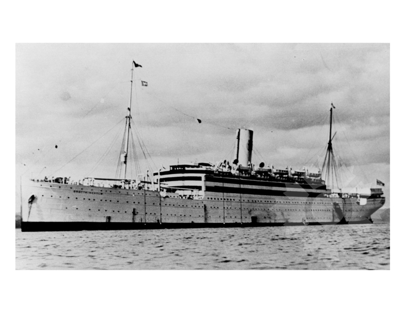 Black and white photo of the ship Drottningholm (SS) (1920-1948)