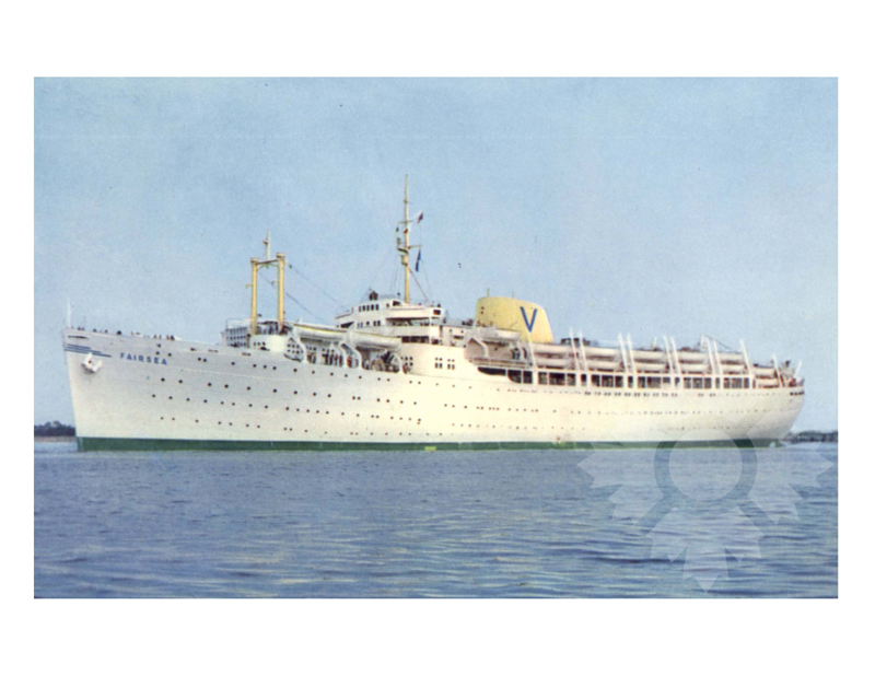 Colored photo of ship Fairsea (SS) (1949-1969)