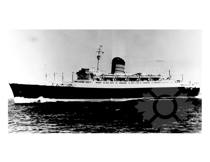 Black and white photo of the ship Franconia III (RMS) (1963-1973)