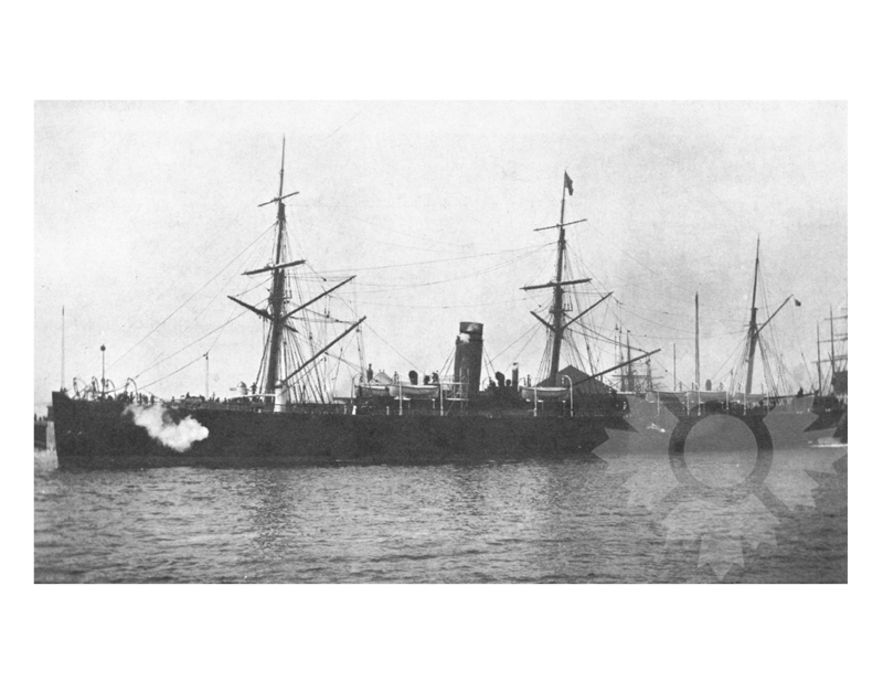 Black and white photo of the ship Gallia (SS) (1878-1899)