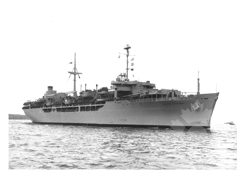 Black and white photo of the ship General Mb Stewart (USS) (1944-1967)