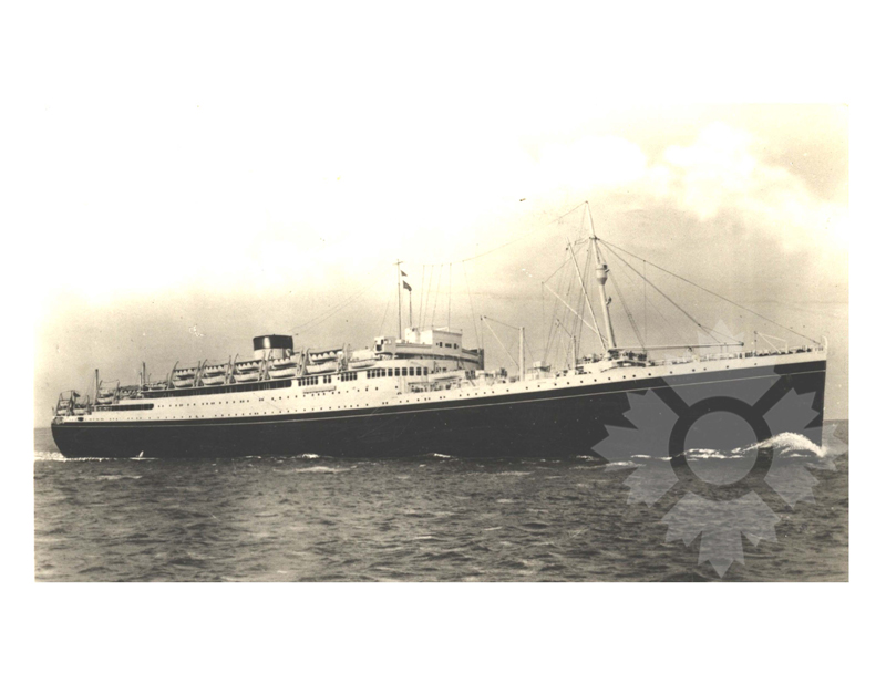 Black and white photo of the ship Georgic (MV) (1931-1956)