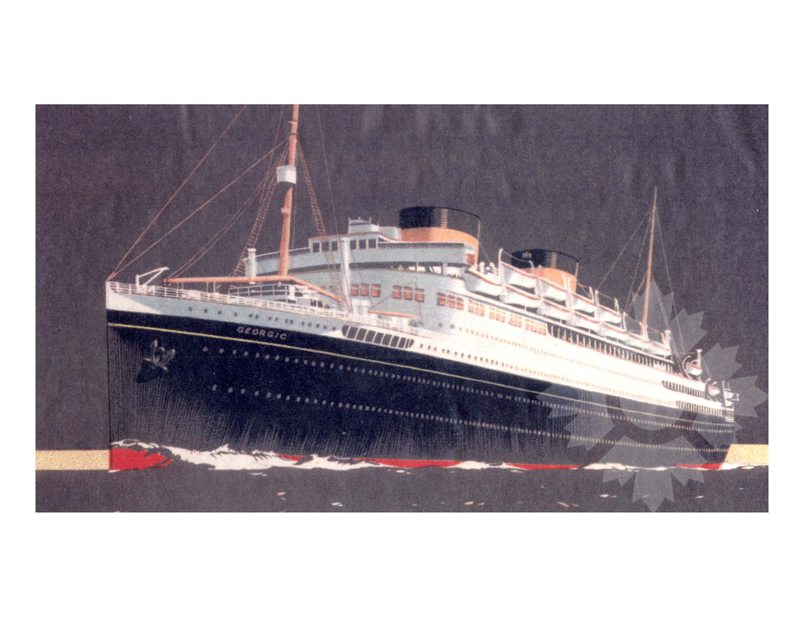 Colored photo of ship Georgic (MV) (1931-1956)