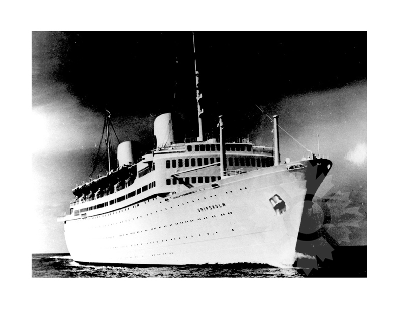 Black and white photo of the ship Gripsholm II (MV) (1957-1974)