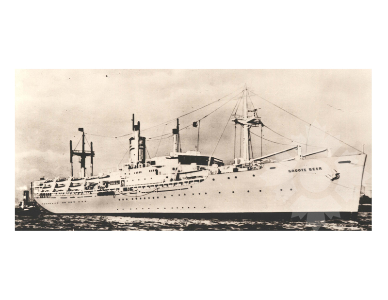 Black and White photo of ship Groote Beer (SS) (1947-1963)