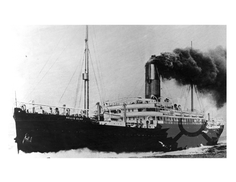 Black and white photo of the ship Hellig Olav (SS) (1903-1934)