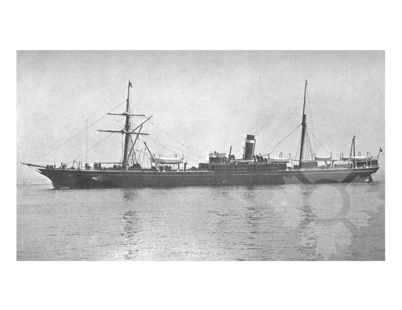Black and white photo of the ship Hibernian (SS) (1861-1901)