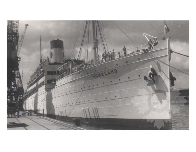 Black and white photo of the ship Homeland (SS) (1951-1955)