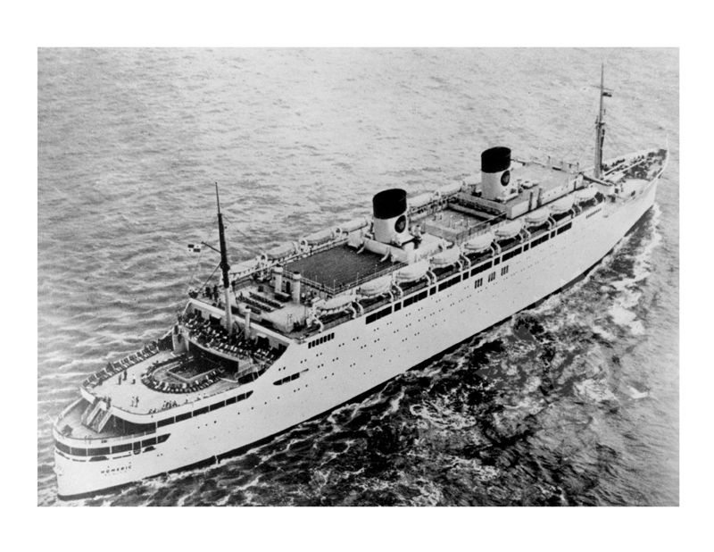 Black and White photo of ship Homeric (SS) (1953-1974)