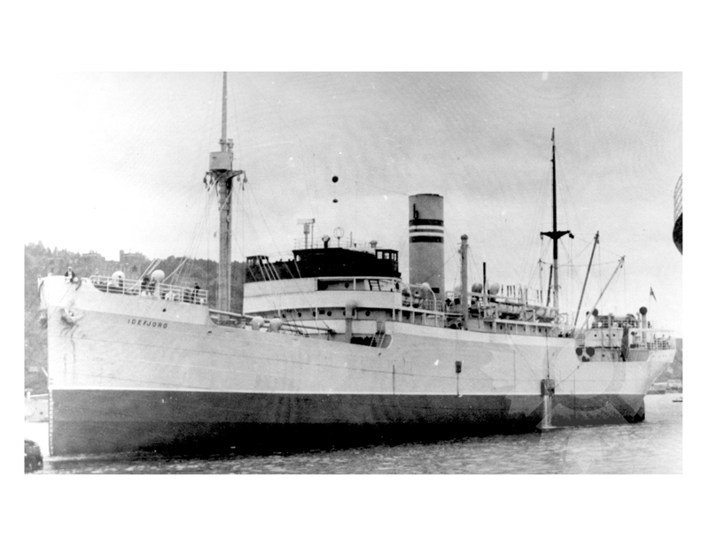 Black and white photo of the ship Idefjord (SS) (1921-1959)